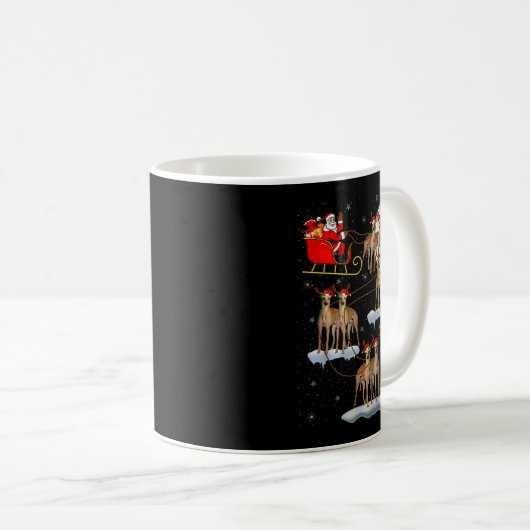 Mug Ghound Dog Santa Sleigh Flying Funny Magical Chris (Devant droit)