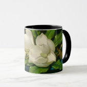 Mug Giant Magnolias sur Blue Velvet Cloth (Devant droit)