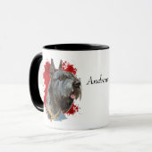 Mug Giant Schnauzer Chien Rouge Arrière - plan Abstrai (Devant gauche)
