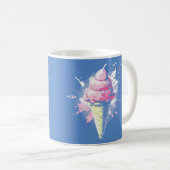 Mug Giclée Abstrait Tache de Crème Glacée Rose Clair (Devant droit)