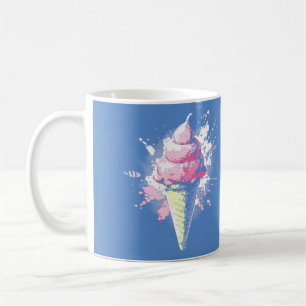Mug Giclée Abstrait Tache de Crème Glacée Rose Clair
