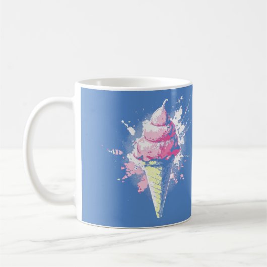 Mug Giclée Abstrait Tache de Crème Glacée Rose Clair (Gauche)