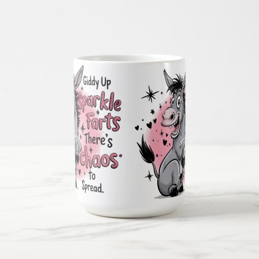 Mug Giddy Up Sparkle Fart Funny Donkey Graphisme (Centre)