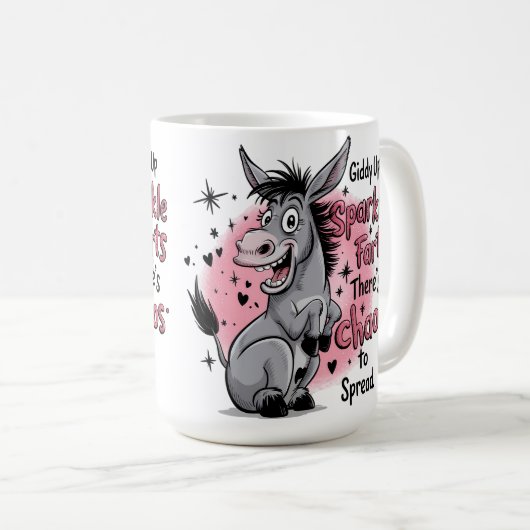 Mug Giddy Up Sparkle Fart Funny Donkey Graphisme (Devant droit)