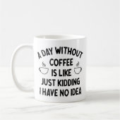 Mug Gift For Coffee Lover, A Day without Coffee        (Gauche)