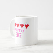 Mug Gigi à cinq coeurs (Devant gauche)