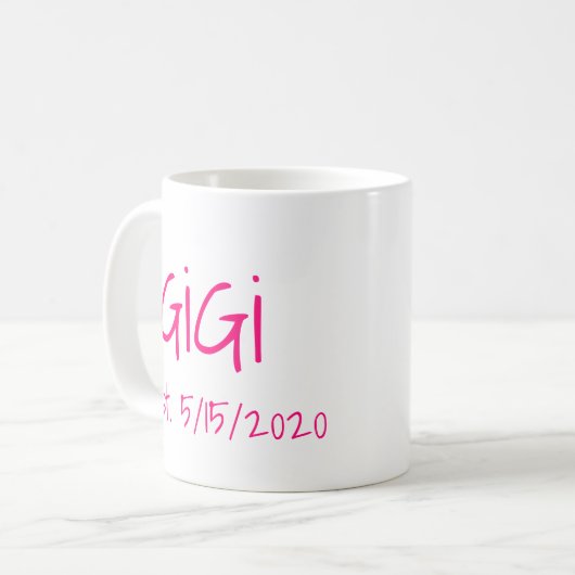 Mug Gigi Date d'établissement (Devant gauche)