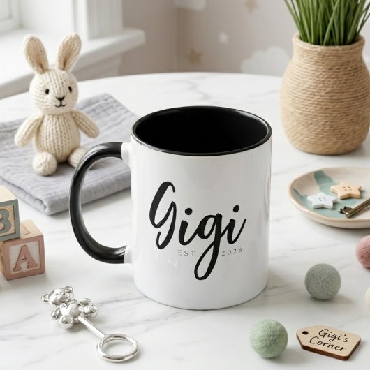 Mug Gigi élégant année de création design de script mi