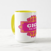 Mug GIGI est 2019 Texte blanc avec cadre patrimonial r (Devant gauche)