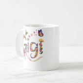 Mug Gigi Grandma T-Shirt – Floral Name Tee with Bow – (Devant gauche)