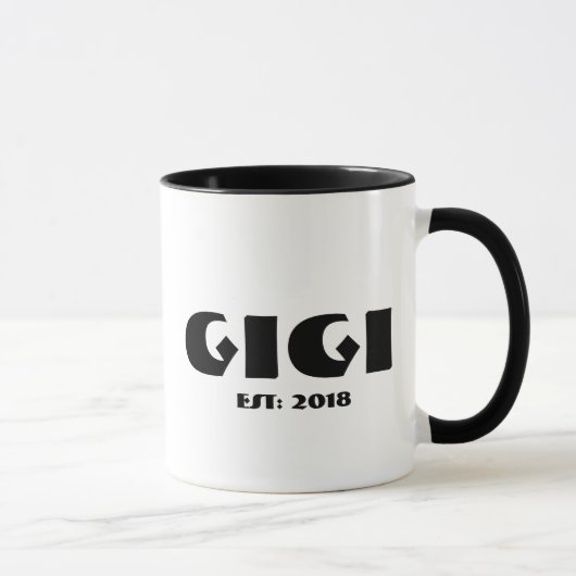Mug Gigi personnalisable année d'établissement (Droite)