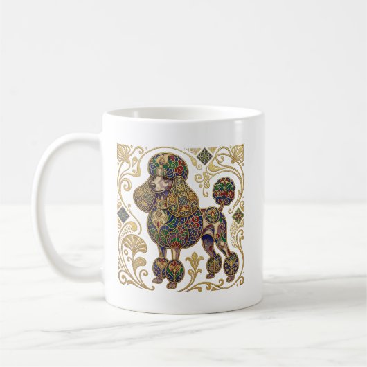 Mug Gilded Splashes: Viennese Secession Poodle (Gauche)