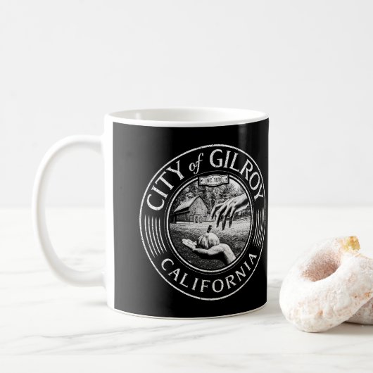 MUG GILROY CALIFORNIA - VILLE DE GILROY CA (Avec donut)
