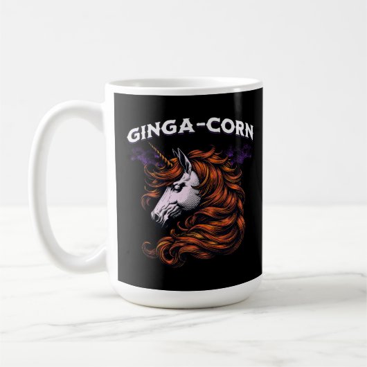Mug Ginga-Corn Funny Ginger Unicorn Design (Gauche)