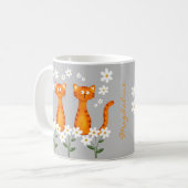 Mug Gingembre Nom Floral Orange Chat Énergie (Devant gauche)
