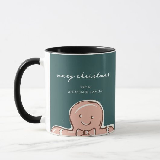 Mug GingembrePainMétal vertJoyeux Noël (Gauche)
