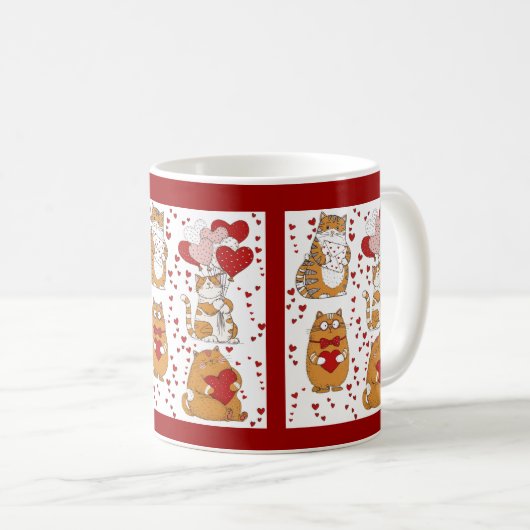 Mug Ginger orange cat Valentine  (Devant droit)
