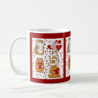Mug Ginger orange cat Valentine 