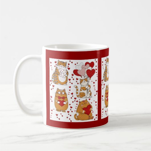Mug Ginger orange cat Valentine  (Gauche)