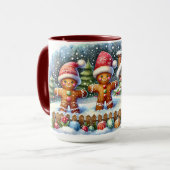 Mug Gingerbread Family Snowy Christmas Scene (Devant gauche)