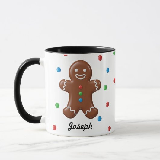 Mug Gingerbread Man Christmas Polka Dot Holiday (Gauche)