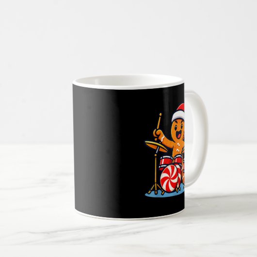 Mug Gingerbread Man Playing Drums (Devant droit)