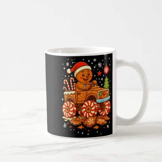 Mug Gingerbread Monster Truck Christmas Snow Cute Xmas (Droite)
