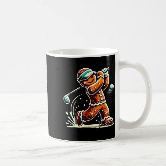 Mug Gingerbread Playing Golf Ball Christmas Golf Lover (Droite)