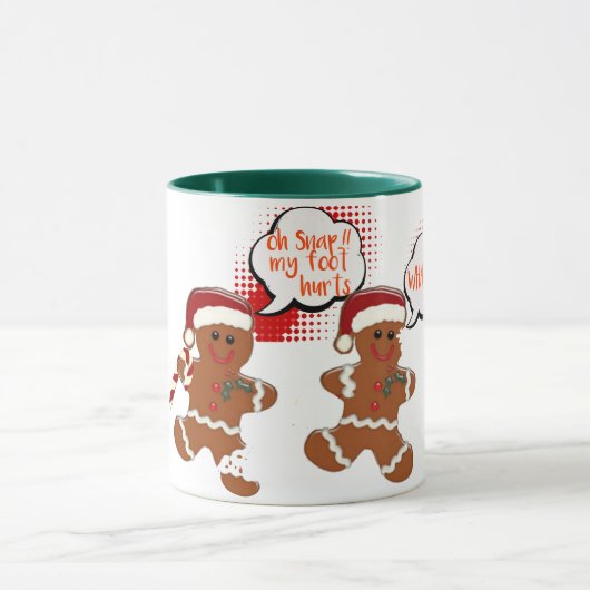 Mug gingersnap cookie amusant fêtes de noël muette (Centre)