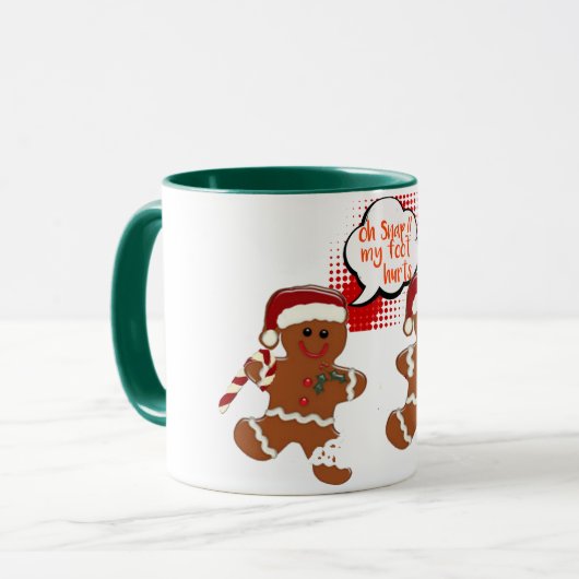 Mug gingersnap cookie amusant fêtes de noël muette (Devant gauche)