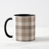 Mug Gingham à carreaux marron clair Terre Neutre (Gauche)