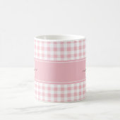 Mug Gingham à carreaux rose blush Monogramme (Centre)