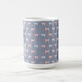 Mug Gingham Bleu Blanc Rose Bleu Coquette Tendances (Centre)