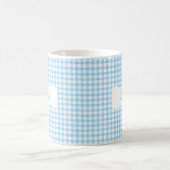 Mug Gingham Bleu Classique Nom Personnalisé  (Centre)