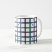 Mug Gingham Cœur Violet (Devant droit)