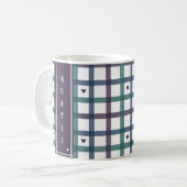 Mug Gingham Cœur Violet (Devant gauche)