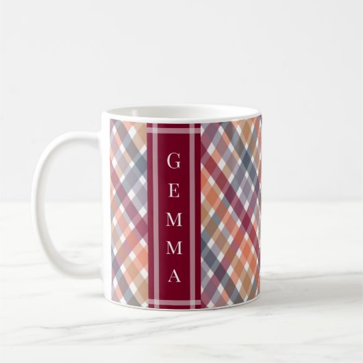 Mug Gingham d'automne (Gauche)