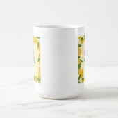 Mug Gingham Jaune Chrétien Lettrage Bleu Citron (Centre)