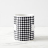 Mug Gingham Noir Classique Nom Personnalisé (Centre)