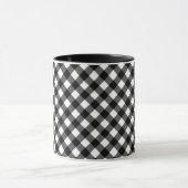 Mug Gingham noir et blanc élégant rétro (Centre)