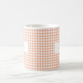 Mug Gingham Orange Classique Nom Personnalisé (Centre)