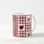 Mug Gingham Rouge de l'Ohio (Devant droit)