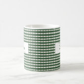 Mug Gingham Vert Classique Nom Personnalisé  (Centre)