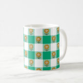 Mug Gingham Vert et Tournesols Jaunes (Devant droit)