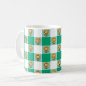 Mug Gingham Vert et Tournesols Jaunes (Devant gauche)