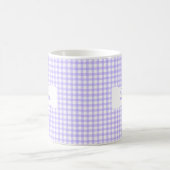 Mug Gingham Violet Classique Nom Personnalisé (Centre)