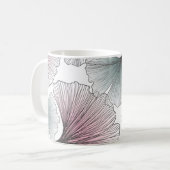 Mug Gingko biloba dessiné à la main. (Devant gauche)