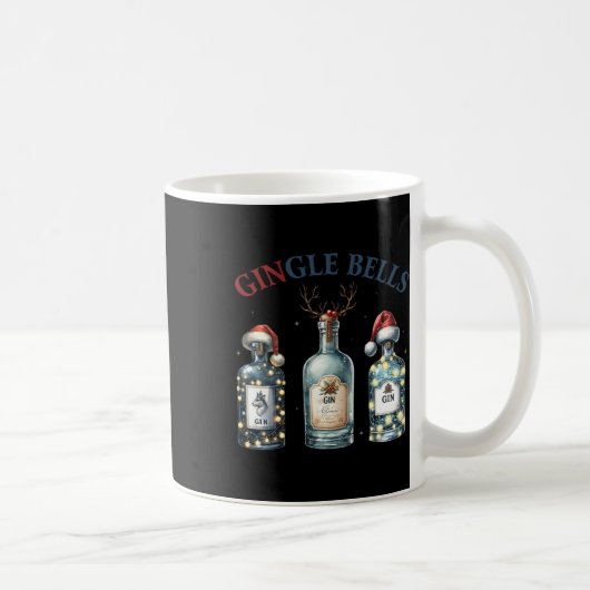 Mug Gingle Bells Drôle de Gin Gin Bells Sapin de Noël (Droite)