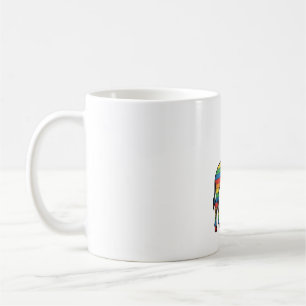 Mug Girafe Arc-en-Ciel Gravure Vintage Design Vectorie