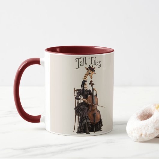 Mug Girafe avec un violoncelle (Avec donut)